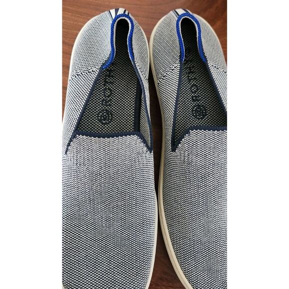 Rothy's The Original Slip On Sneaker Anchor Textile Blue White Women US 9 EU 40 - Picture 6 of 8